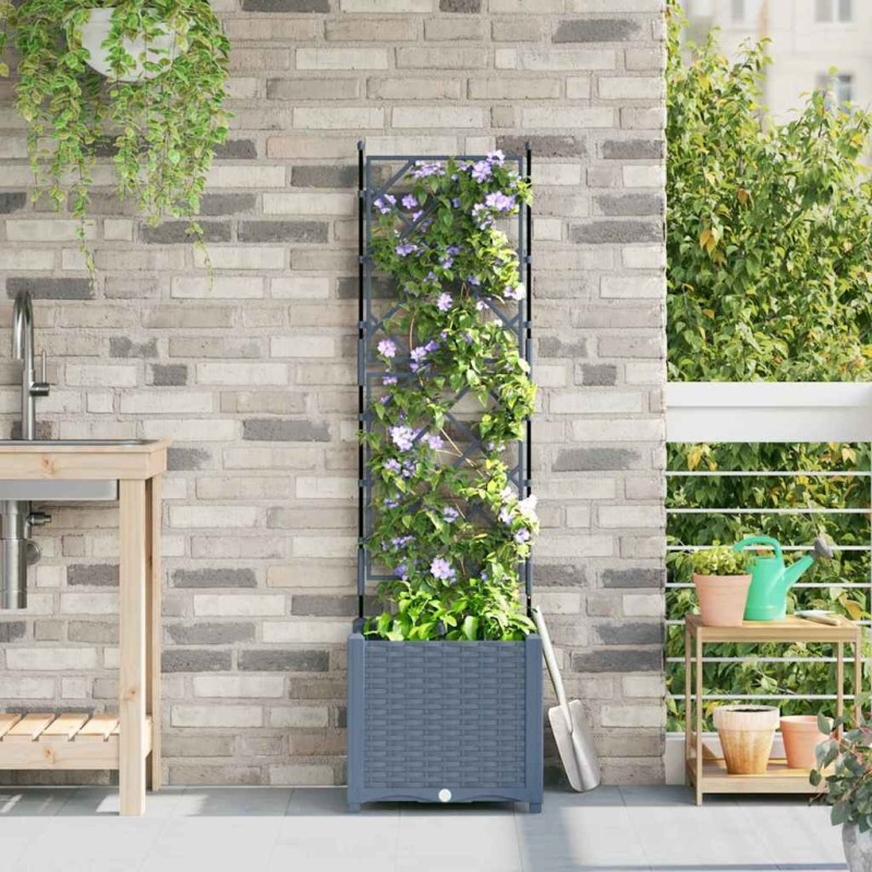 Cache-pot de jardin Gris Clair 40 x 40 x 143 cm Plastique 524259524259