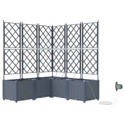 Cache-pot de jardin 5 pcs Gris Clair Plastique 524261524261