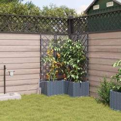 Cache-pot de jardin 3 pcs Gris Clair Plastique 524262524262