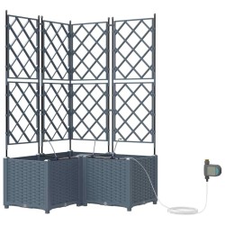 Cache-pot de jardin 3 pcs Gris Clair Plastique 524262524262