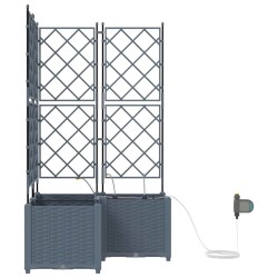 Cache-pot de jardin 3 pcs Gris Clair Plastique 524262524262