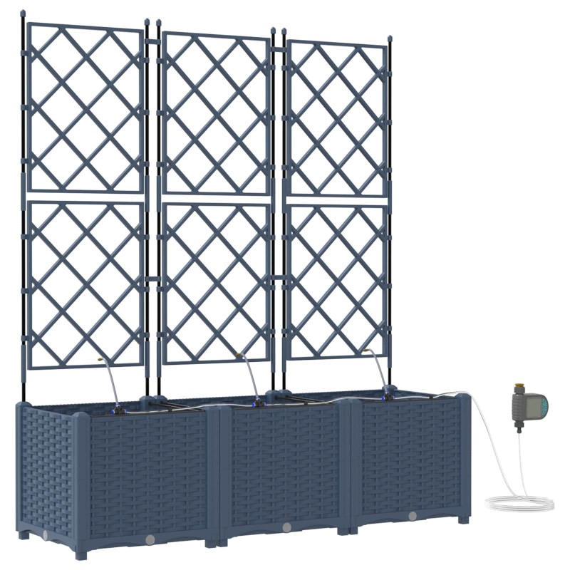 Cache-pot de jardin 3 pcs Gris 120 x 40 x 142 cm Plastique 524263524263