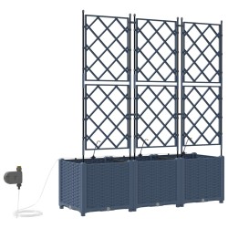 Cache-pot de jardin 3 pcs Gris 120 x 40 x 142 cm Plastique 524263524263
