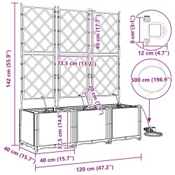 Cache-pot de jardin 3 pcs Gris 120 x 40 x 142 cm Plastique 524263524263