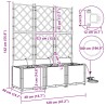Cache-pot de jardin 3 pcs Gris 120 x 40 x 142 cm Plastique 524263524263