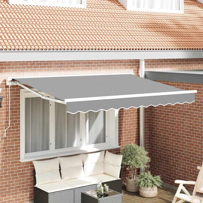 Cadre d'auvent Réglable Blanc 3,5 x 2 m Acier 524266524266