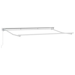 Cadre d'auvent Réglable Blanc 3,5 x 2 m Acier 524266524266