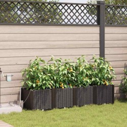 Cache-pot de jardin 4 pcs Marron Plastique 524314524314
