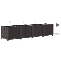 Cache-pot de jardin 4 pcs Marron Plastique 524314524314