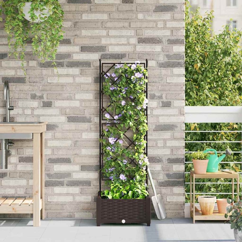 Cache-pot de jardin Marron 40 x 40 x 125,5 cm Plastique 524315524315
