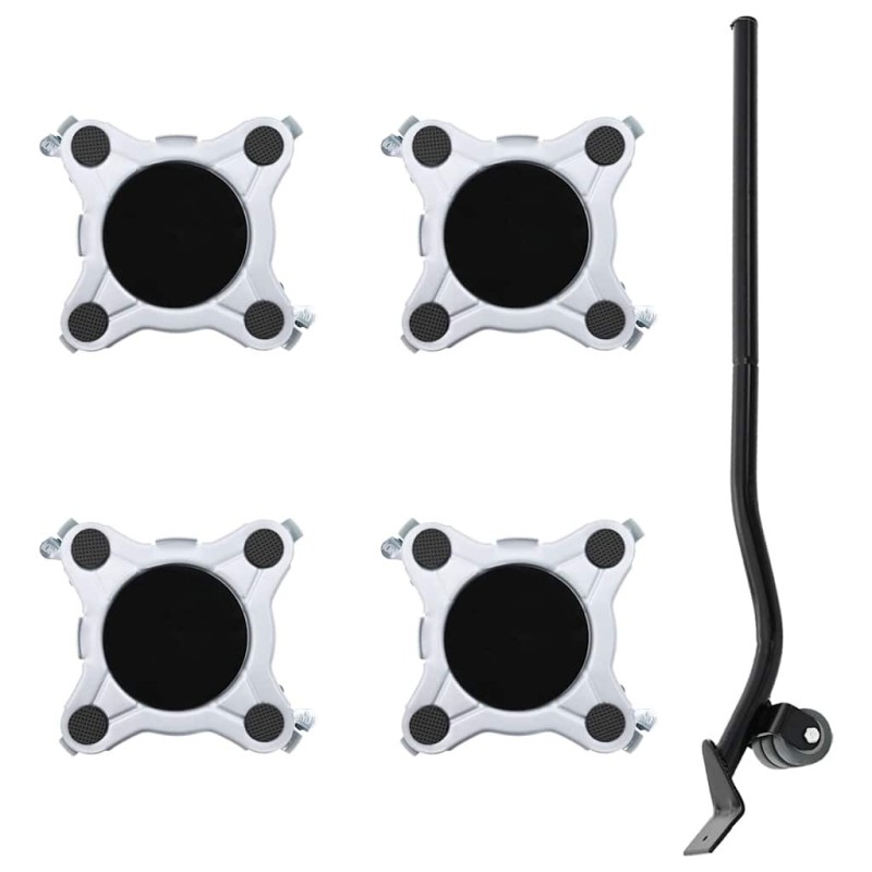 Roulettes pour meubles 4 pièces avec élévateur 15,5 x 15,5 x 5,5 cm Acier 1 000 kg 524323524323