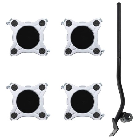 Roulettes pour meubles 4 pièces avec élévateur 15,5 x 15,5 x 5,5 cm Acier 1 000 kg 524323524323