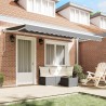 Cadre d'auvent Réglable Blanc 4 x 2 m Acier 524325524325