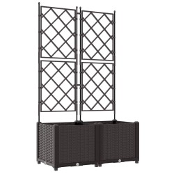 Cache-pot de jardin 2 pcs Marron 80 x 40 x 143 cm Plastique 524347524347