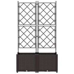 Cache-pot de jardin 2 pcs Marron 80 x 40 x 143 cm Plastique 524347524347