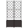 Cache-pot de jardin 2 pcs Marron 80 x 40 x 143 cm Plastique 524347524347