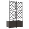Cache-pot de jardin 2 pcs Marron 80 x 40 x 143 cm Plastique 524347524347
