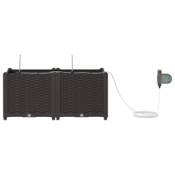 Cache-pot de jardin 2 pcs Marron Plastique 524349524349