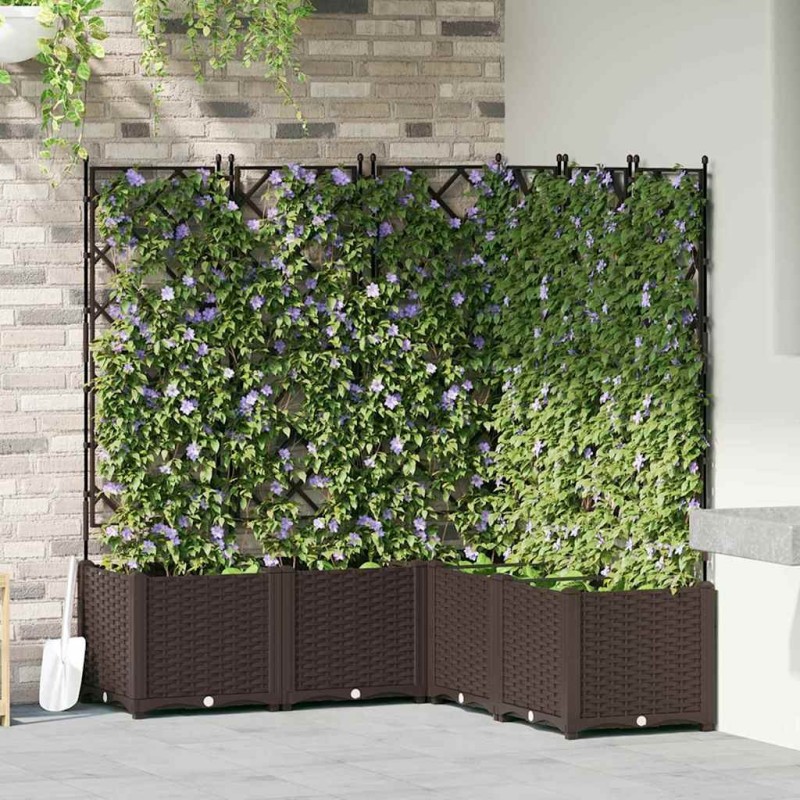 Cache-pot de jardin 5 pcs Marron 120 x 120 x 143 cm Plastique 524351524351