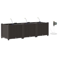 Cache-pot de jardin 3 pcs Marron Plastique 524352524352