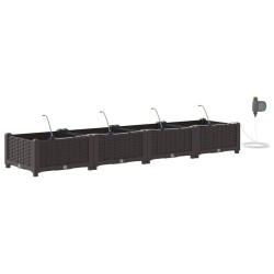 Cache-pot de jardin 4 pcs Marron Plastique 524353524353