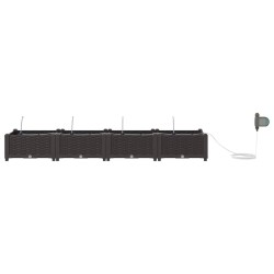 Cache-pot de jardin 4 pcs Marron Plastique 524353524353