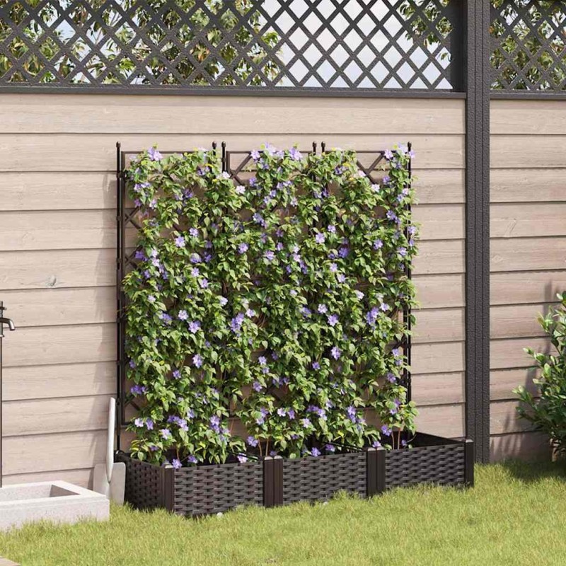 Cache-pot de jardin 3 pcs Marron 120 x 40 x 125,5 cm Plastique 524354524354