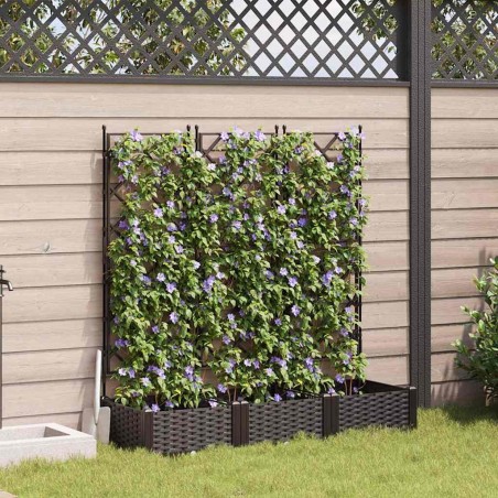 Cache-pot de jardin 3 pcs Marron 120 x 40 x 125,5 cm Plastique 524354524354