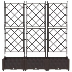 Cache-pot de jardin 3 pcs Marron 120 x 40 x 125,5 cm Plastique 524354524354