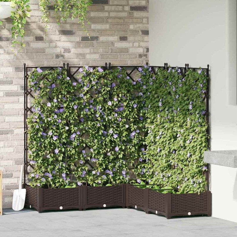 Cache-pot de jardin 5 pcs Marron 120 x 120 x 125,5 cm Plastique 524355524355