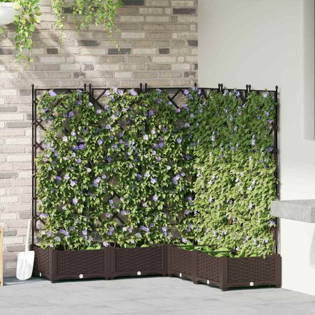 Cache-pot de jardin 5 pcs Marron 120 x 120 x 125,5 cm Plastique 524355524355