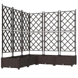Cache-pot de jardin 5 pcs Marron 120 x 120 x 125,5 cm Plastique 524355524355