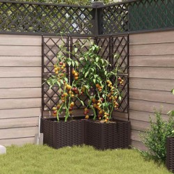 Cache-pot de jardin 3 pcs Marron 80 x 80 x 143 cm Plastique 524357524357