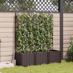Cache-pot de jardin 3 pcs Marron 120 x 40 x 143 cm Plastique 524358524358