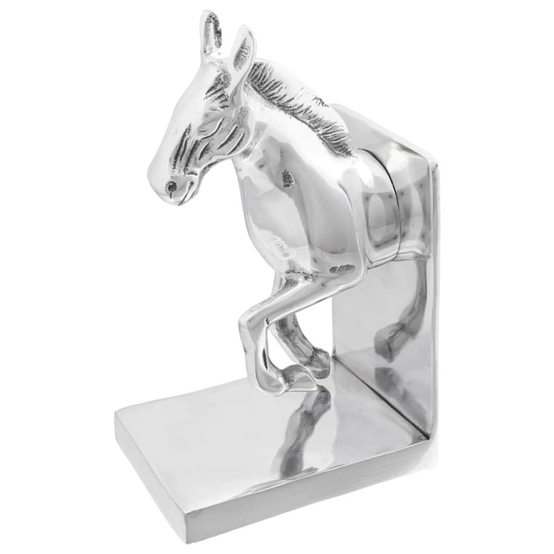 Serre-livres 2 pcs Argenté 11 x 14 x 25 cm Aluminium 524367524367