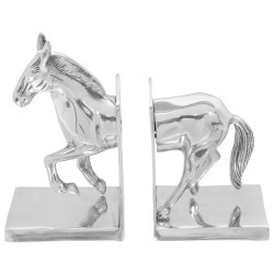 Serre-livres 2 pcs Argenté 11 x 14 x 25 cm Aluminium 524367524367