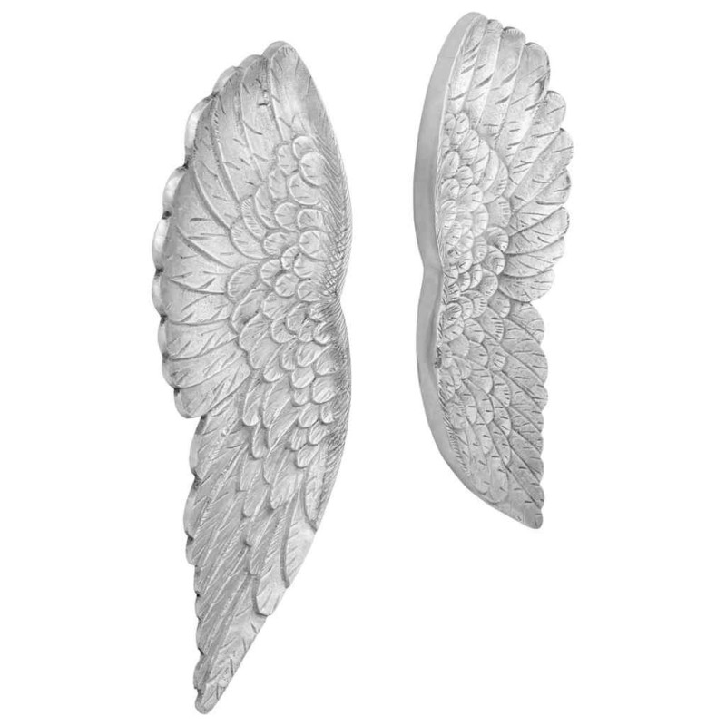 Sculpture d'ailes 2 pcs Argent 17 x 5 x 59 cm Aluminium 524381524381
