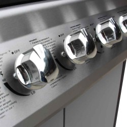 Barbecue à gaz 6 + 1 zone de cuisson Noir et argenté  524385524385