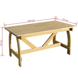 Table de jardin 150x74x75 cm Bois de pin imprégné 524387524387