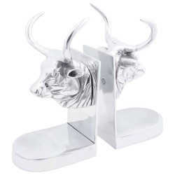 Serre-livres 2 pcs Argenté 17 x 15 x 27 cm Aluminium 524390524390