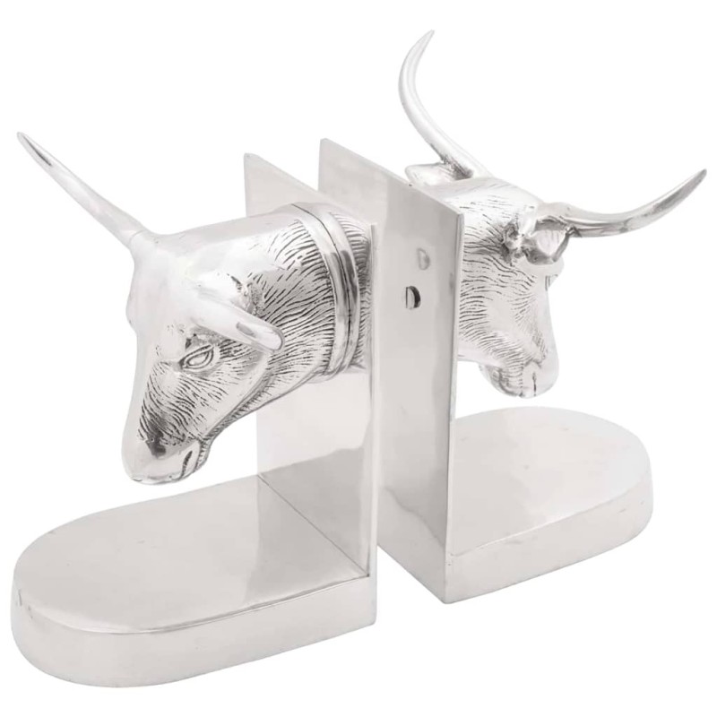 Serre-livres 2 pcs Argenté 21,5 x 15,5 x 20 cm Aluminium 524394524394