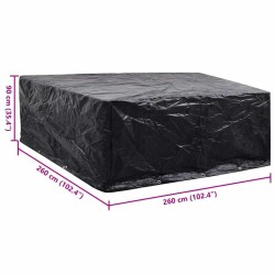 Housse de salon de jardin 10 œillets 260x260x90 cm 524431524431