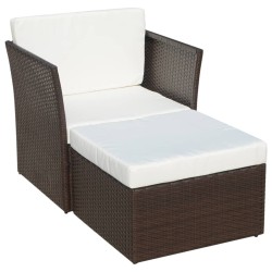 Chaise de jardin avec tabouret Marron Résine tressée  524453524453