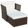 Chaise de jardin avec tabouret Marron Résine tressée  524453524453