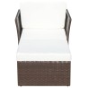 Chaise de jardin avec tabouret Marron Résine tressée  524453524453