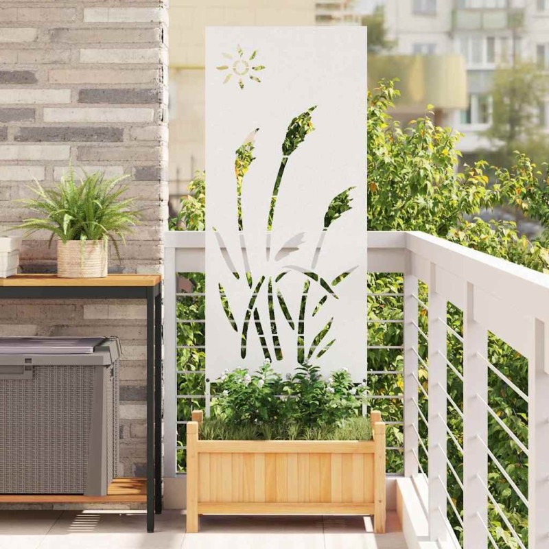 Écran de confidentialité de jardin Fretwork Blanc 50 x 140 cm 524462524462