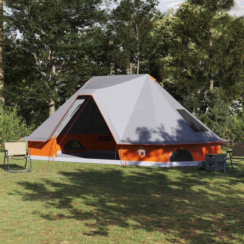 Tente Tipi avec toit Gris et orange 680 x 430 x 270 cm taffetas 524464524464