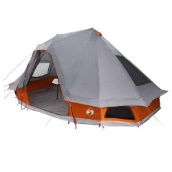 Tente Tipi avec toit Gris et orange 466 x 310 x 240 cm taffetas 524468524468