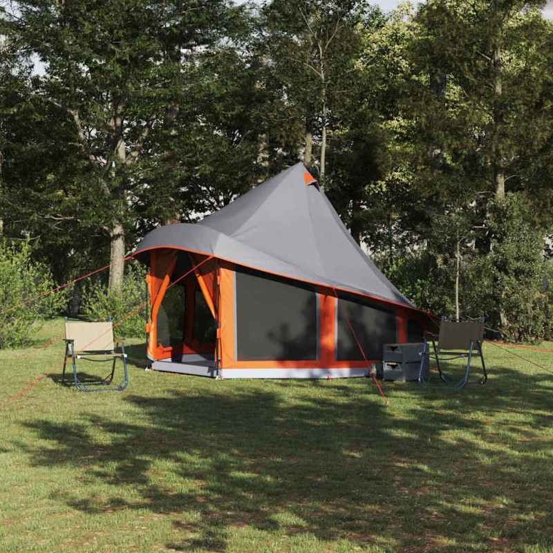 Tente Tipi avec toit Gris et orange 404 x 370 x 270 cm taffetas 524473524473