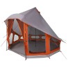 Tente Tipi avec toit Gris et orange 404 x 370 x 270 cm taffetas 524473524473